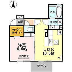 クレアシティ弐番館 1LDKの間取図画像