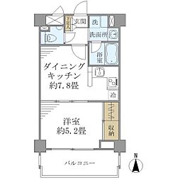 カナルグランデ 1DKの間取図画像