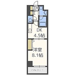 ソルレヴェンテ梅田 1DKの間取図画像