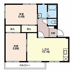 グリーンピア宇頭B 2LDKの間取図画像