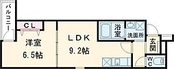 大東市三住町アパート 1LDKの間取図画像