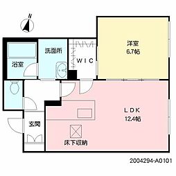 ShaMaison平成東 1LDKの間取図画像