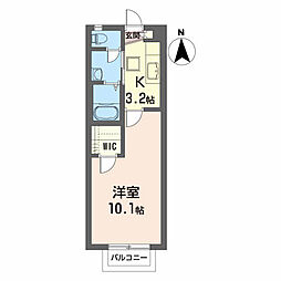 M'sビーグル 1Kの間取図画像