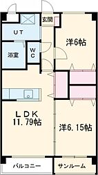 ヴィラシャルム 2LDKの間取図画像