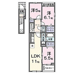 フランシーズコート行田 3LDKの間取図画像
