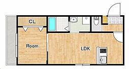 LFB APARTMENT佐波 1LDKの間取図画像