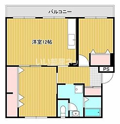 スカイコート敷戸 2LDKの間取図画像
