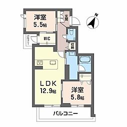 シャーメゾン絆IV 2LDKの間取図画像