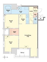 RJRプレシア博多 2LDKの間取図画像