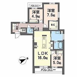 シャーメゾン六本松南 3LDKの間取図画像