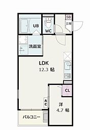 安城市住吉町6丁目アパート 1LDKの間取図画像