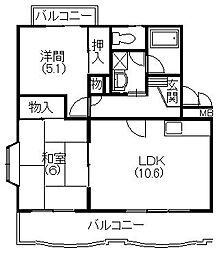 ソレアード2 2LDKの間取図画像