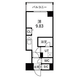 LW京都桜邸 ワンルームの間取図画像