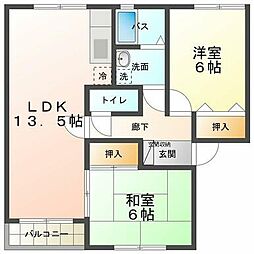 サンガーデンあさかC 2LDKの間取図画像