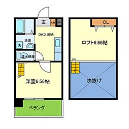 グレース黒崎 1Kの間取図画像