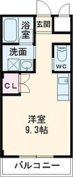 リリーセノラ 1Kの間取図画像