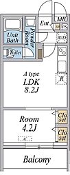 リブリ・西国立 1LDKの間取図画像