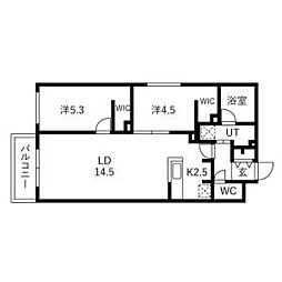 Andre Marseille(アンドレ マルセイ) 2LDKの間取図画像