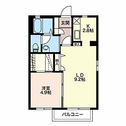 シャーメゾンM 1LDKの間取図画像