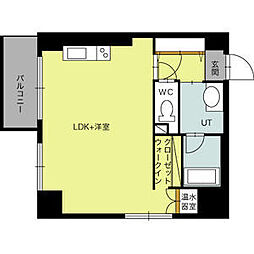 リー北3条 1Kの間取図画像