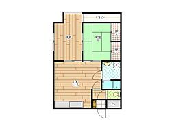 ベルガ清水 2LDKの間取図画像