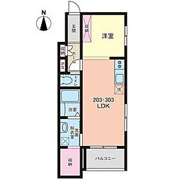 リベルテ2 1LDKの間取図画像