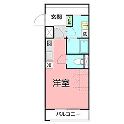 エクレール・アクシス ワンルームの間取図画像