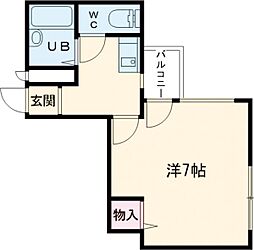 シーサイドマンション 1Kの間取図画像