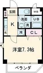 ビアンフェ 1Kの間取図画像
