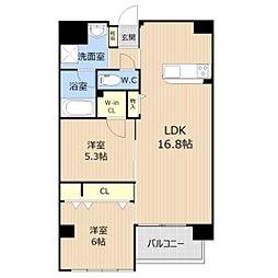 GLCSHINOE 2LDKの間取図画像