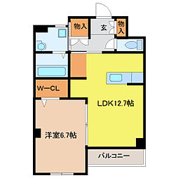 ランコントル 1LDKの間取図画像