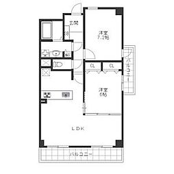 ソシア楠乃木 2LDKの間取図画像