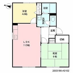 ライフ・フォレスト 2LDKの間取図画像