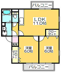 La・Aki 2LDKの間取図画像