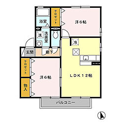 ソレアード3 2LDKの間取図画像