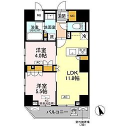 リーラ品川戸越 2LDKの間取図画像