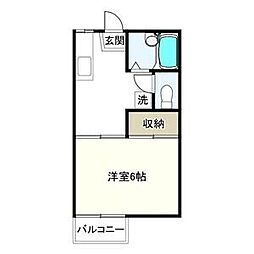グリーンハイツ 1Kの間取図画像