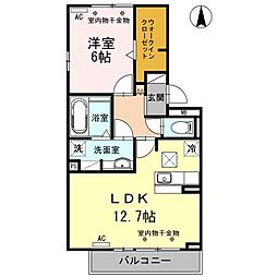チアフルスクエア 1LDKの間取図画像