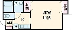 コスモ21' 1Kの間取図画像