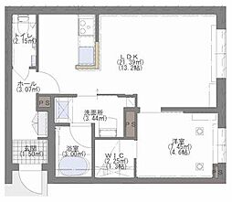 plancher西新 1LDKの間取図画像