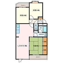 半田ロイヤルマンション 3LDKの間取図画像