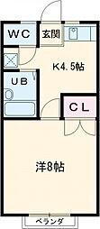 Maison三城 1Kの間取図画像