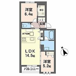 ベルフィオーレK 2LDKの間取図画像