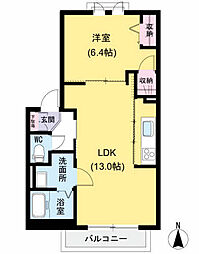 ローズガーデン 1LDKの間取図画像