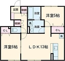 first sky A 2LDKの間取図画像