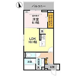 (仮称)D-ROOM春日部大場 1LDKの間取図画像