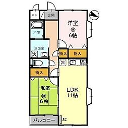 グレイスフル神前 2LDKの間取図画像