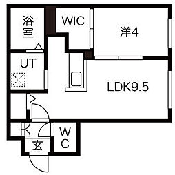 ブルーベルウッドN19 1LDKの間取図画像