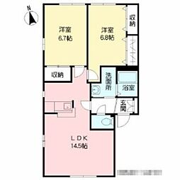エクセレント田原A 2LDKの間取図画像
