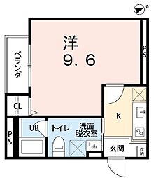 ヴィオニエ 1Kの間取図画像
